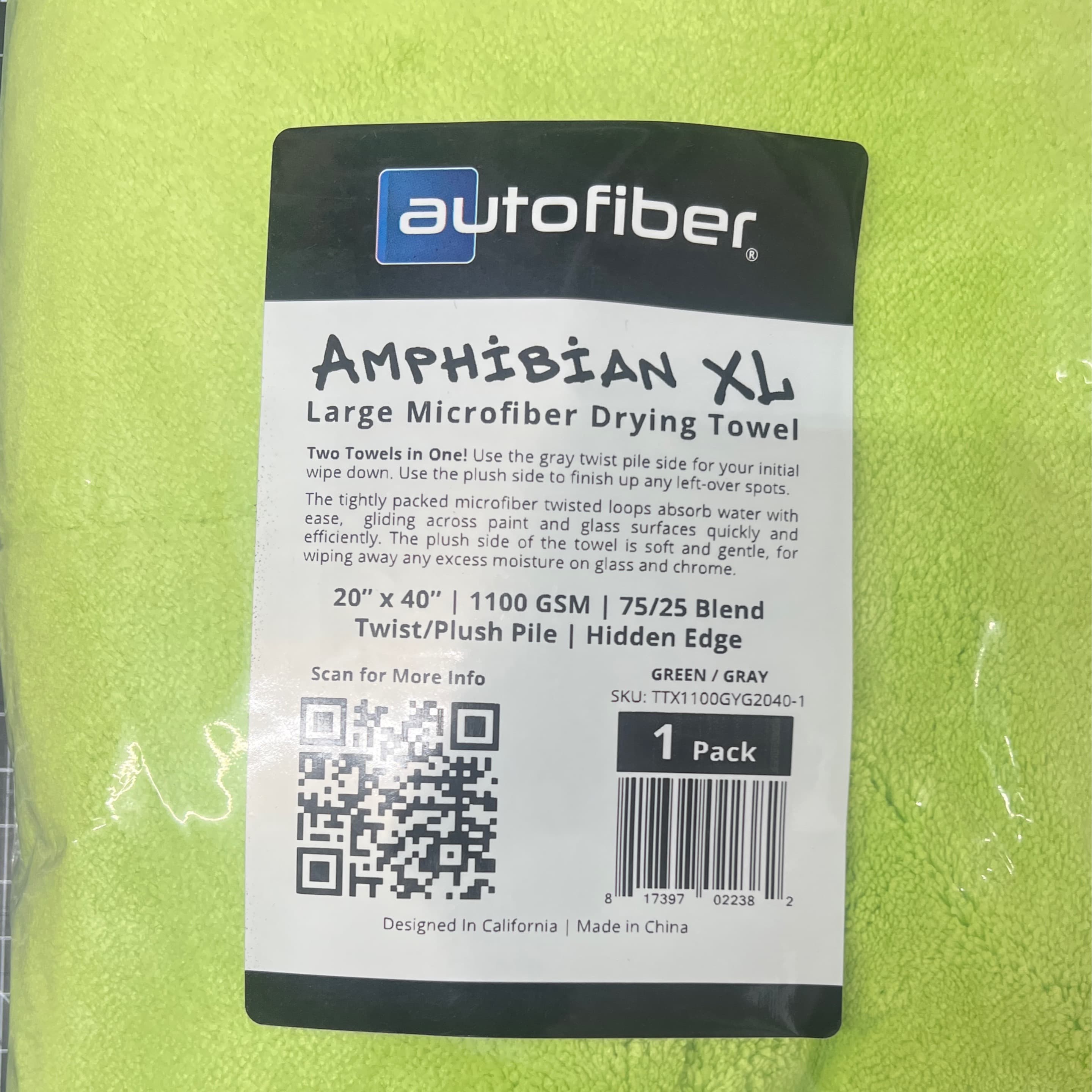 Amphibian XL Drying Towel/Green - Smart Details Auto Spa