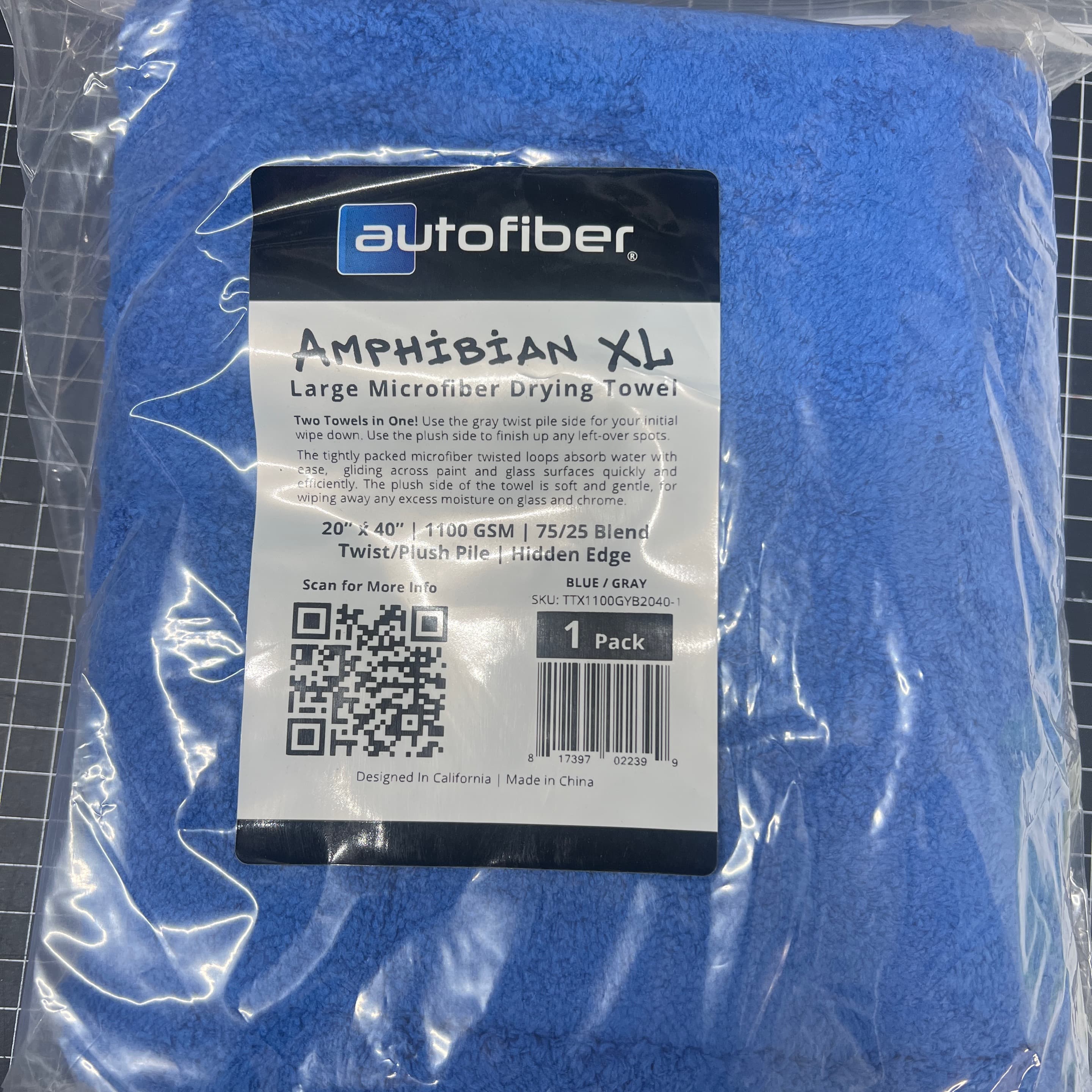 Amphibian XL Drying Towel/Blue - Smart Details Auto Spa