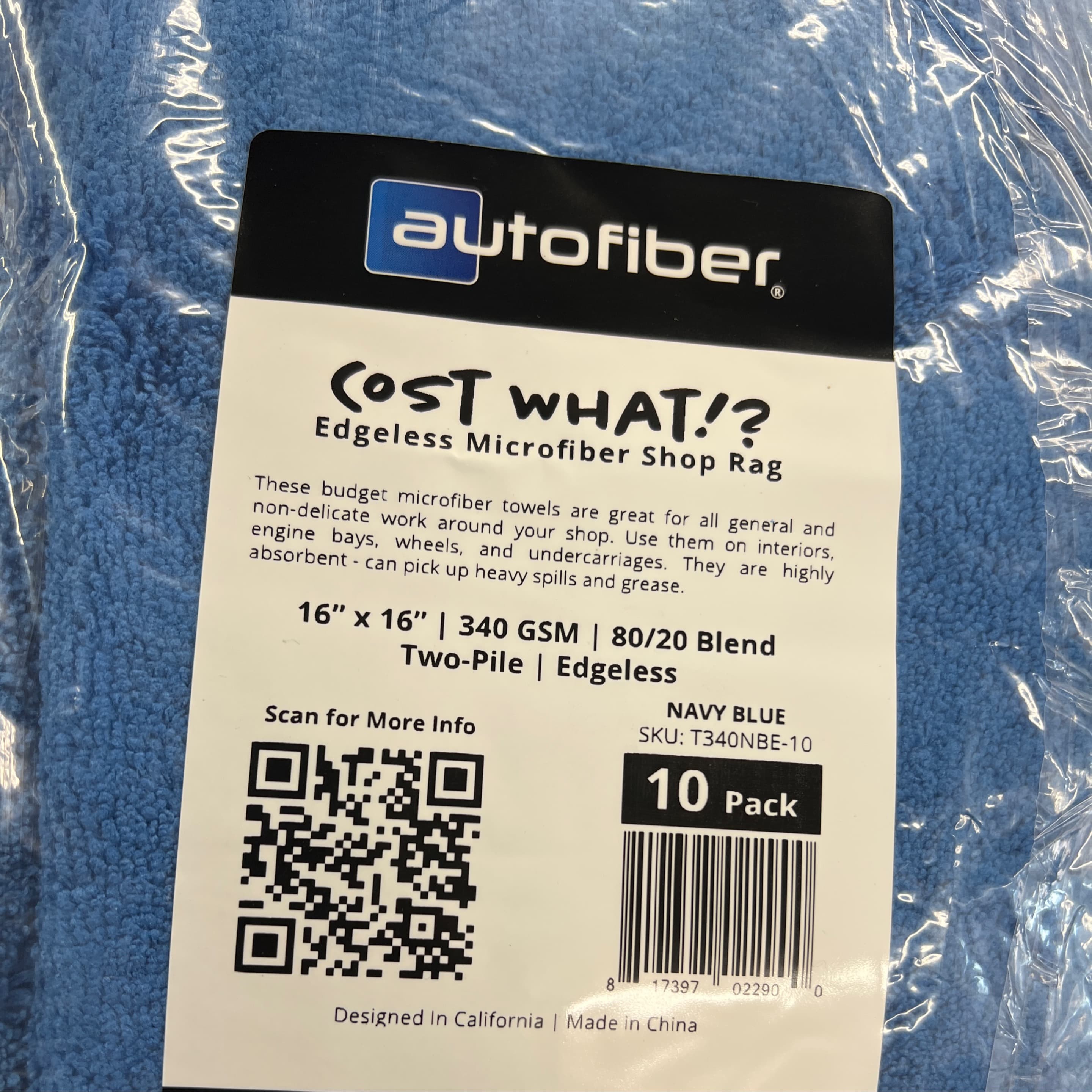 Edgeless Microfiber Blue Shop Rag / 10pk - Smart Details Auto Spa
